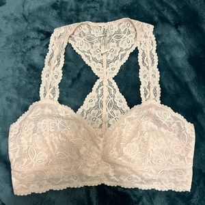Light Pink Free People Gallon Lace Racerback Bralette